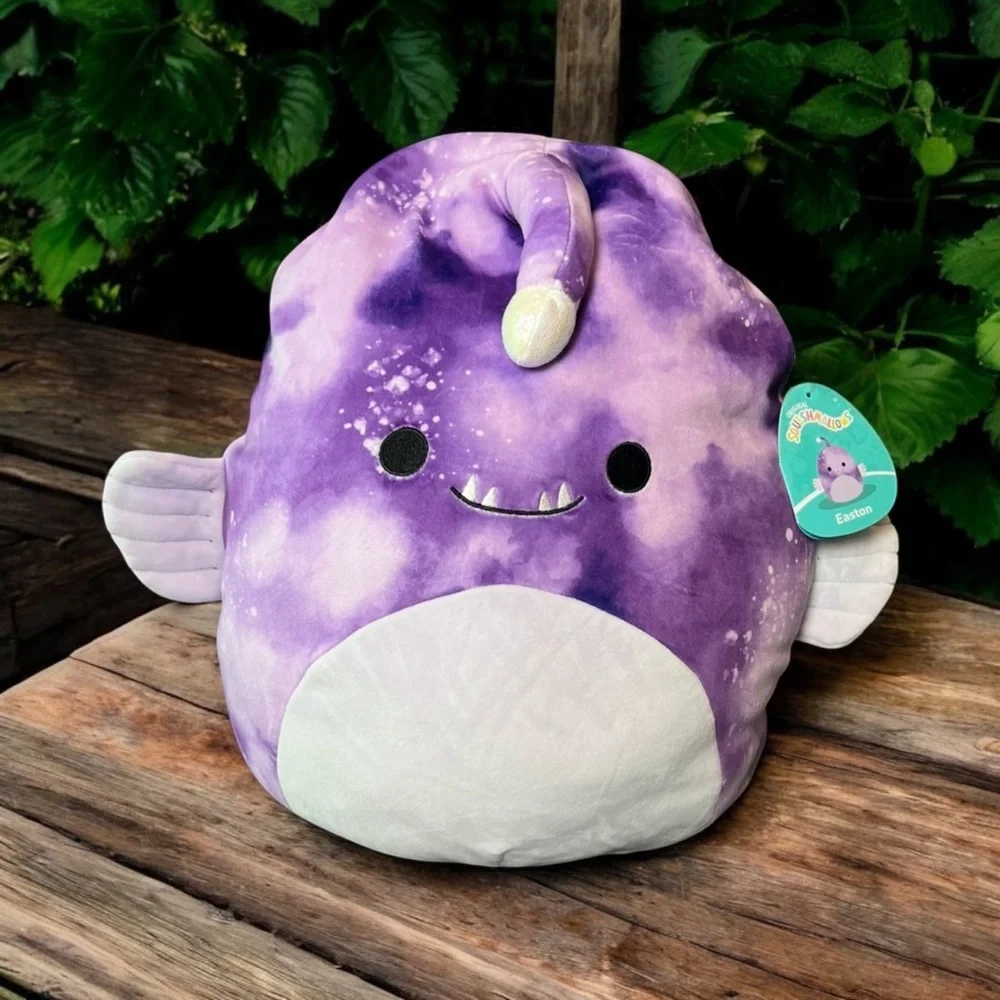 Squishmallows Easton Anglerfish Soft Purple Plush - New With Tag